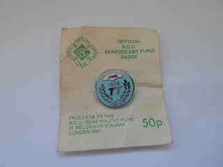 Isle of Man TT Vintage 1978 ACU Benevolent Fund Badge on card 2