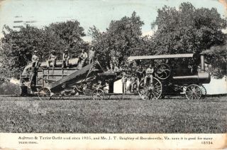 Vintage Postcard Aultman Taylor Tractor Virginia Aultman - Taylor Farming Litho
