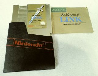 Nintendo Zelda Ii The Adventures Of Link & Sleeve Game Vintage 1985