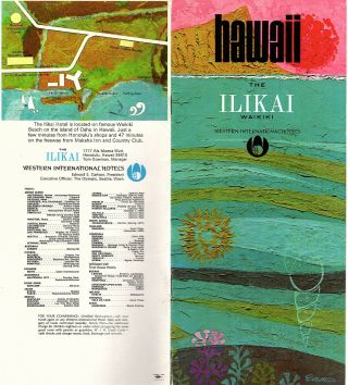 Ilikai Hotel Waikiki Beach Hawaii Vintage 1969 Travel Brochure Color Photos
