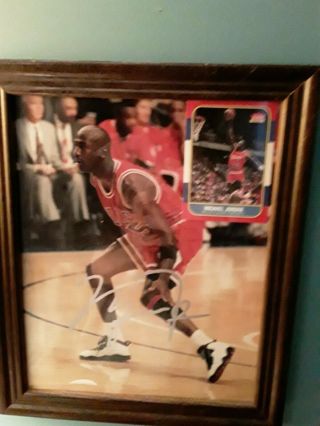 Michael Jordan Autographed Photo 8x10 In Silver Ink G.  O.  A.  T.