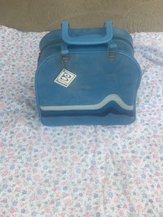 Vintage Brunswick Bowling Ball Bag Blue W/ Id Tag Usa