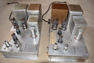 pair Allen Model 75 high fidelity mono tube amps with Tung Sol 6550’s 3