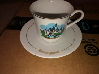 Disneyland Vintage Tea Cup And Saucer Castle Set Walt Disney Productions