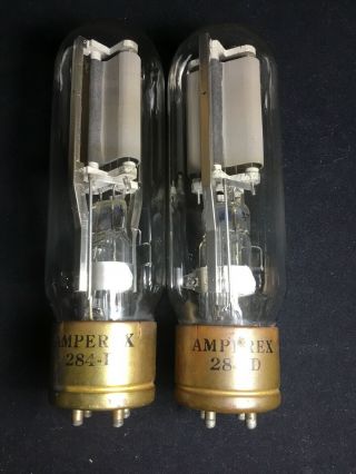 Pair Amperex 284 - D (845) Transmitting Vacuum Tubes (western Electric) K.  6621