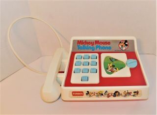 Vintage Hasbro Playskool Preschool Mickey Mouse Talking Telephone Phone