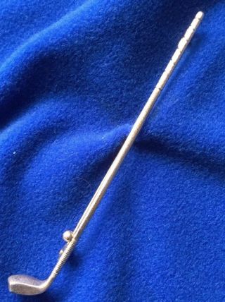 Vintage Signed A.  J.  H.  Sterling Silver Golf Club Tie Pin Or Brooch - Weighs 5 Gm
