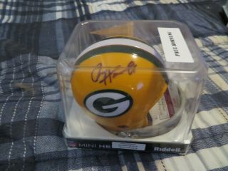 Paul Hornung Signed Auto Mini Helmet Green Bay Packers Jsa / Sticker