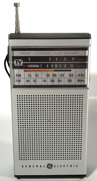 Vintage Ge General Electric Portable Radio Am/fm/tv Sound/noaa Weather 7 - 2934a