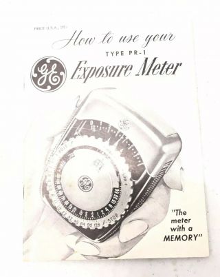 GE PR - 1 Exposure Meter General electric Camera Vintage Complete CIB 3