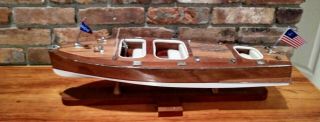 Vintage CHRIS CRAFT Cruiser BUILT UP Wood MODEL BOAT 2