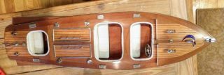 Vintage CHRIS CRAFT Cruiser BUILT UP Wood MODEL BOAT 3