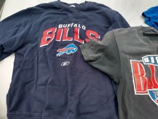 3 Vintage 1990s Buffalo Bills Shirts.  T And Sweatshirt.