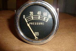 Vintage Sw Stewart Warner 0 To 80psi Oil Pressure Gauge Chevrolet?