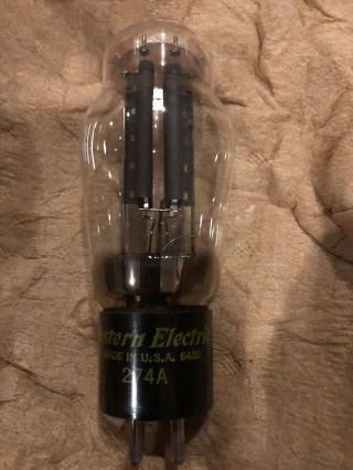 Western Electric 274a Rectifier Vacuum Tube Dated 6439