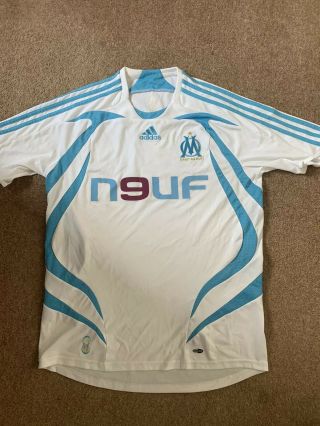 Vintage Mens Adidas Olympique Marseille Football Shirt 2007 - 2008.  Size Medium.