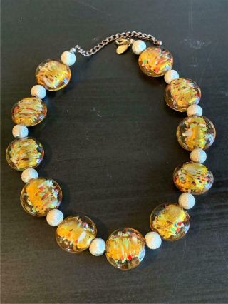 Vintage Premier Designs Italy Murano Glass Bead Necklace
