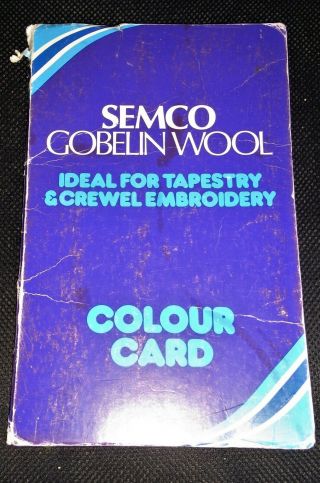 Vintage Semco Gobelin Wool Color Card (ideal For Tapestry & Crewel Embroidery)