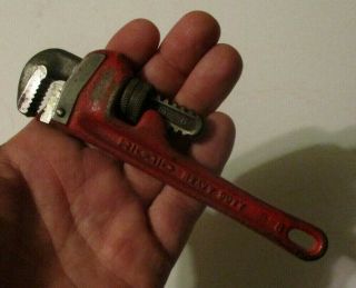 Vintage Small 6 " Ridgid Heavy Duty Pipe Wrench - Made In U.  S.  A.