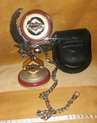 Franklin Harley Davidson Eagle Pocket Watch With Stand Franklin Watch
