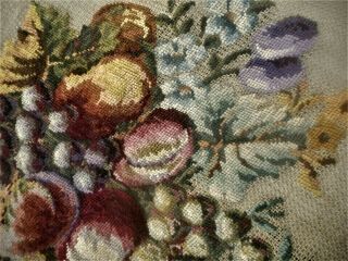 All Petit Point Fruit Floral Vintage Chair Seat 26 " Preworked Needlepoint Canvas