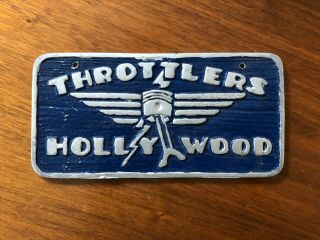 Vintage Car Club Plaque Plate Hollywood Auto Club Member Hot Rod