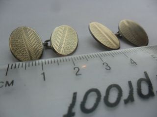 Vintage Mens Jewellery 9ct Gold On Silver Cufflinks