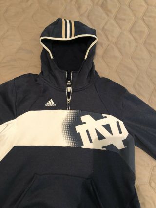 Notre Dame Adidas 1/4 Zip Hoodie - Blue And White