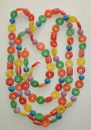 Vtg Plastic Blow Mold Sugar Frosted Life Saver Mints Candy Garland 9 
