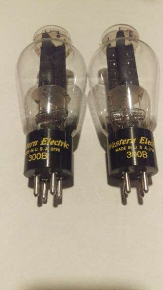 Western Electric 300b Tube A Matched Pair With Box.  True We U.  S.  A.