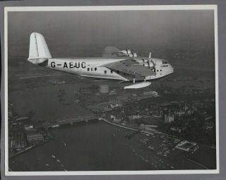Imperial Airways Short Empire Flying Boat Corinna Vintage Charles E Brown Photo