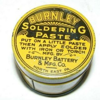 Vintage Tin - Burnley Soldering Paste North East,  Pa