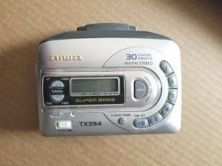 Vintage Aiwa Bass Stereo Radio Cassette Player Tx394.  Great