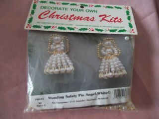 Vintage Merri Mac Christmas Ornament Kit,  Safety Pin Angel
