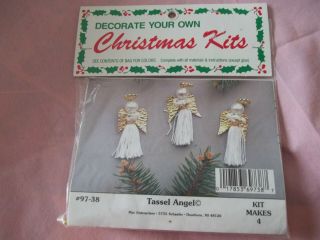 Vintage Merri Mac Christmas Ornament Kit,  Tassel Angel Makes 4