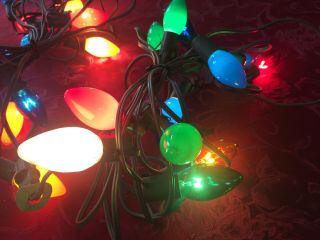 3 Vintage Outdoor Christmas Strand Lights C9 Large Bulbs w/extra light bulbs 3