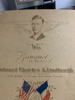 Charles Lindbergh Banquet With Autographs 3
