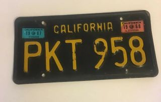 Vintage Black California License Plate 1967 - 8 Pkt 958