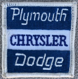 Vintage Plymouth Chrysler Dodge Embroidered Sew - On Patch