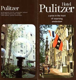 Hotel Pulitzer Amsterdam Netherlands Vintage Travel Brochure Color Photos
