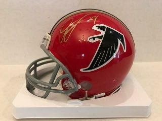 Devonta Freeman Signed Atlanta Falcons Mini Red Throwback Helmet Hologram