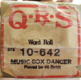 Vintage Qrs Player Piano Roll - 10 - 642 Music Box Dancer