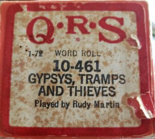 Vintage Qrs Player Piano Roll - 10 - 461 Gypsys Tramps And Thieves 1 - 72