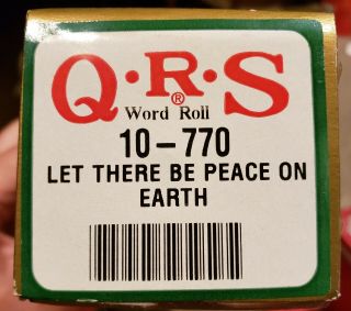 Vintage Qrs Player Piano Roll - 10 - 770 Let There Be Peace On Earth