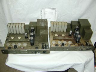 Us Signal Corps Western Electric 6l6 Tube Utc Power Amplifiers [pair]