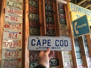 Vintage Bourne Mass Cape Cod License Plate Topper Old Stock