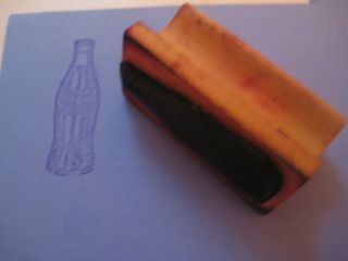 Vintage Coca Cola Bottle Wm Rubber Stamp Coke Old Style Wood Handle