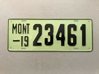 1919 Montana Passenger License Plate