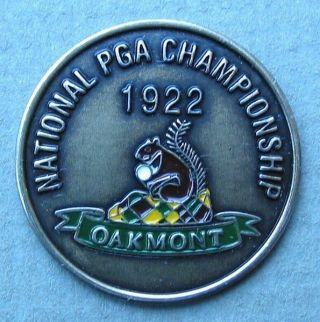Us Pga 1922 Old Hand Painted 1 " Coin Open Ball Marker - Oakmont Country Club