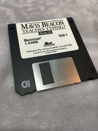 Vintage Macintosh 1.  44mb Disk Mavis Beacon Teaches Typing Version 2.  0 Disk 1